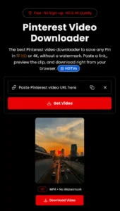 Preview the Pinterest video and click Download Video button